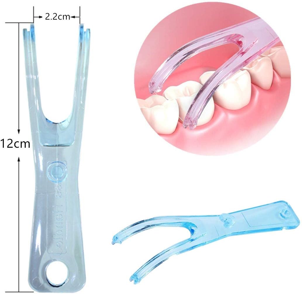 2 Pcs Dental Floss Holder Reusable Y Shape Floss Pick Holder BigaMart
