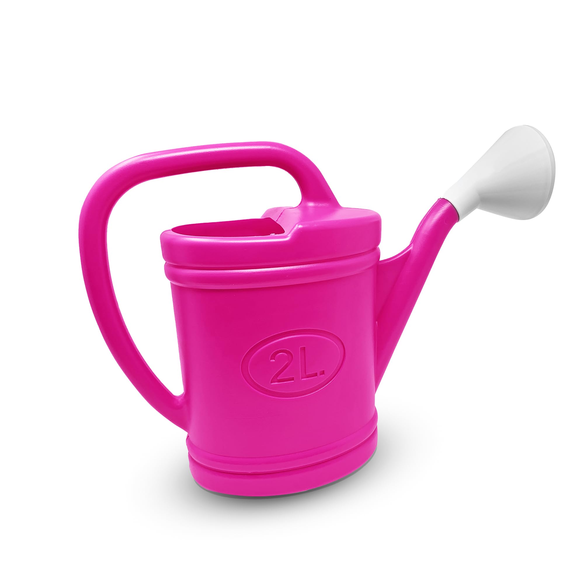 Watering Can Plastic Lightweight Water Sprayer Watering Bottle Detachable Sprinkler Rose for Garden Outdoor House Flower Bonsai Plant (2L, Fuchsia - Plastic Watering Can)