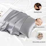ZIMASILK 100% Mulberry Silk Pillowcase 19 Momme 80x80 cm Iron Grey 1pc view 4