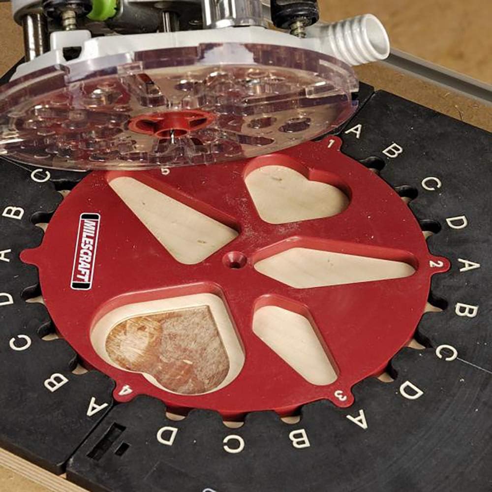 Milescraft 1207 Design/Inlay Kit - Router Template Jig, Black and Red - Power Router Accessories - 