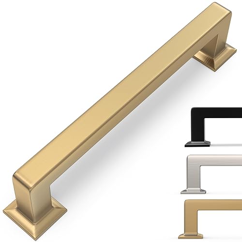 KOMOTIA 10 Pack 5 Inch Cabinet Pulls Champagne Bronze Kitchen Cabinet Handles Zinc Alloy Drawer Pulls Solid Cabinet Hardware