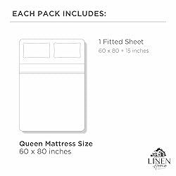 Linen Home 100% Cotton Percale Weave Fitted