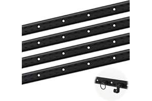 lukar 48" L Track Rail, 4 Pack Aluminum L Track Black, 4ft L Track Tie Down Rail, Heavy Duty Truck Bed Rail for Truck, Enclosed Trailers, Motorcycles, ATVs and Bikes