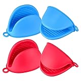 2 Pairs Mini Oven Gloves, Silicone Oven Mitts Heat
