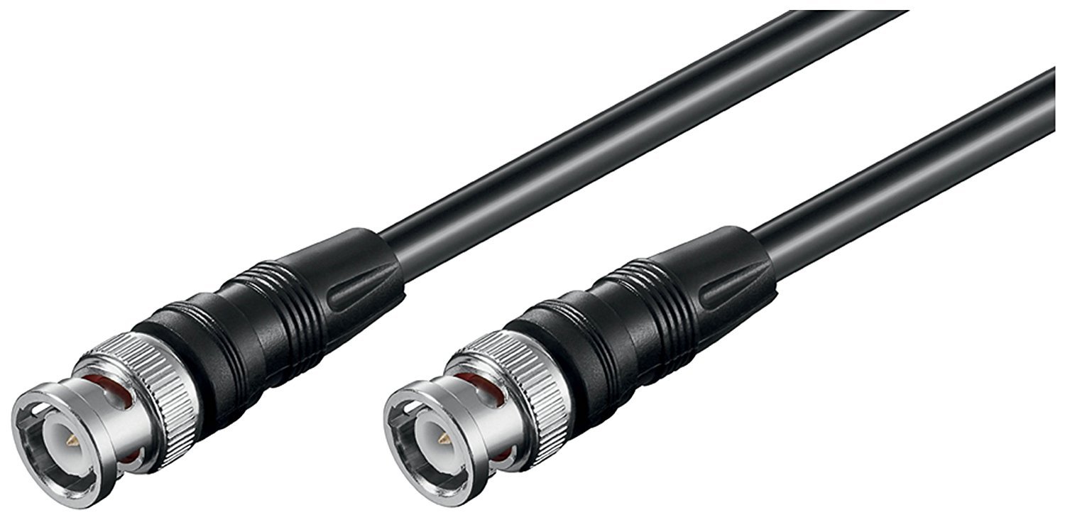 Goobay 50423 BNC Video Coaxial Cable Connector, (RG59), Double Shielded, 1 m Cable Length