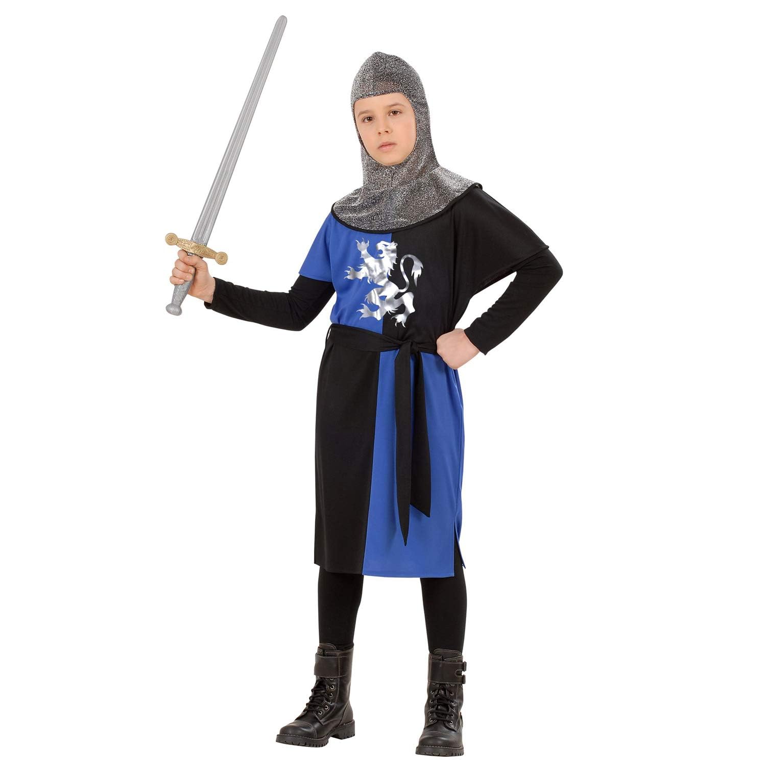 Widmann - Children's costume medieval warrior, coat, belt, hood