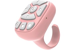Novzix TikTok Scrolling Ring Microphone Remote Control,Fingertip wireless bluetooth remote control;for iphone,Google Pixel,Samsung Phone (S22 PINK)