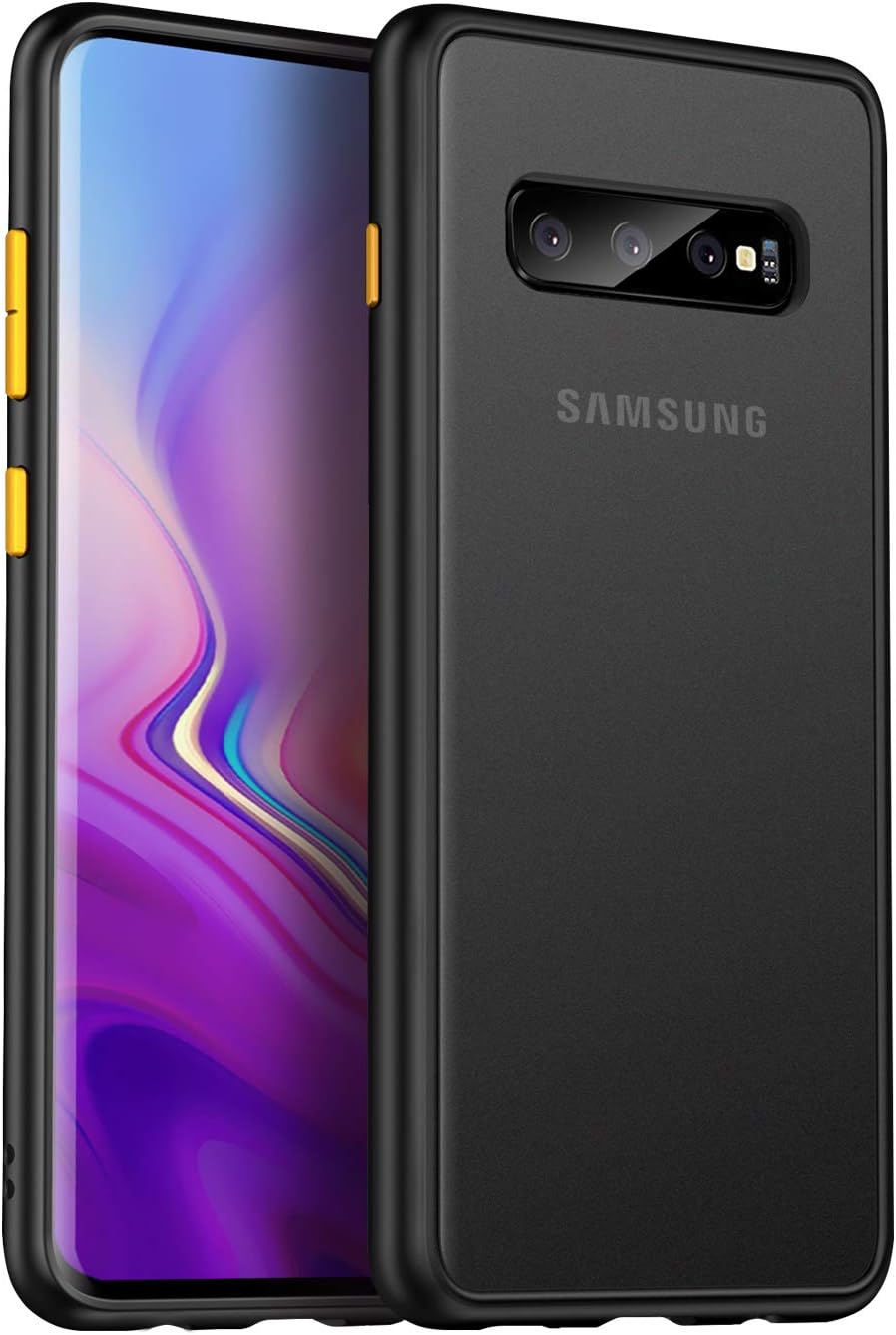 MKOAWA Slim Fit for Galaxy S10 Plus Case 6.4 Inch, Translucent Matte Case with Soft Edges, Shockproof Protective Case Cover for Samsung Galaxy S10 Plus (2019) - Black