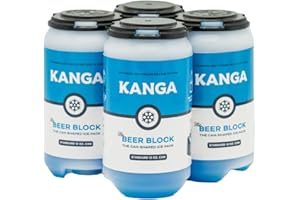 Kanga Beer Blocks Slim Can Shaped Ice Pack - Keep Drinks Cold for 9 Hours | Reusable for Cooling Food/Beverages | Durable Plastic Construction | Can Cooler Ice Block 12 oz Standard Can Pack of (4)