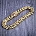 TOPGRILLZ Gold Bracelet Cuban Link Iced out 14K Gold Plated Hip Hop Miami Solid Cuban Link Bracelet for Men 10mm Diamond Clasp Gifts for Women