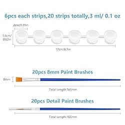 20 Strips 120 Pots Empty Paint Pots Strips With Lid