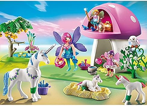 playmobil fairies with toadstool house