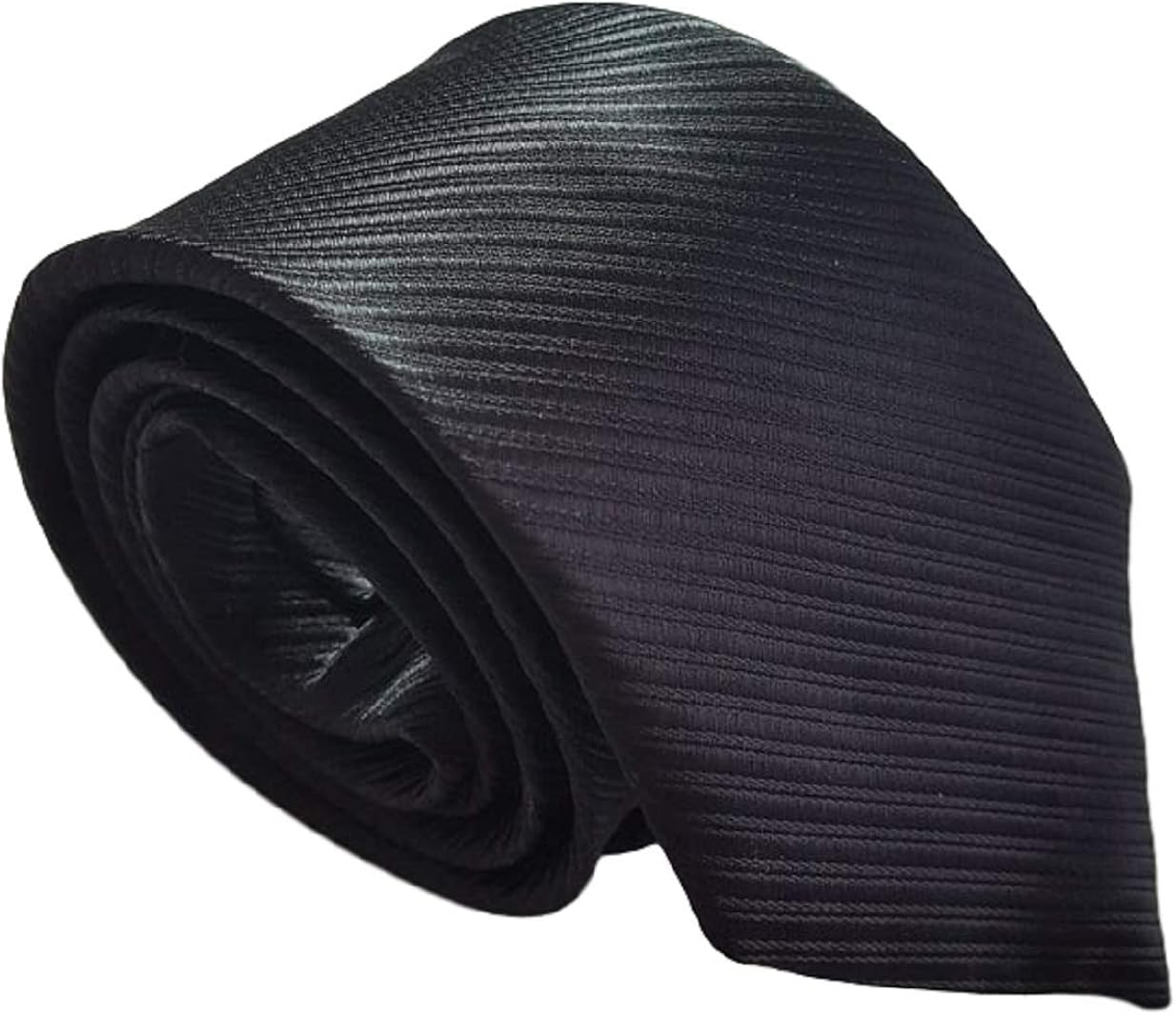 Plain Black Tie for Men Funeral Pinstripe Occasional Wedding Silk Style