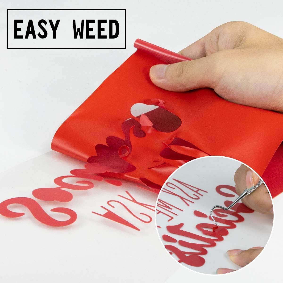 HTV Red Heat Transfer Vinyl Rolls-12"x 20FT Red HTV Vinyl, Red Iron on Vinyl for Cricut & Silhouette Cameo - Easy to Cut & Weed for Heat Vinyl Design: Arts, Crafts & Sewing