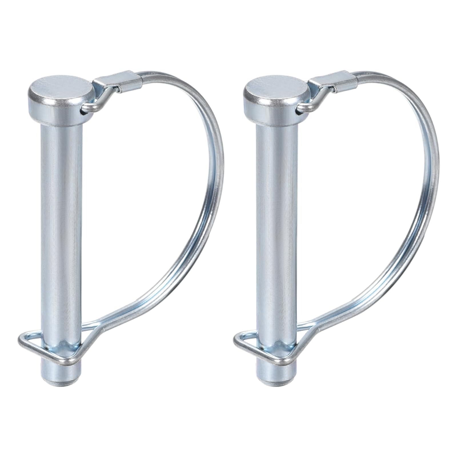 DTGN 10mm x 80mm (DxL) Shaft Locking Pin - 2Pack - Good for Farm Trailers Lawn - Carbon Steel Round Trailer Coupler Pin - Silver Tone