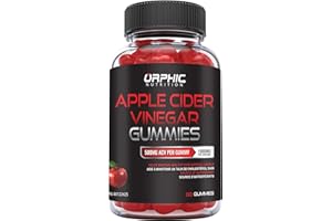 ORPHIC NUTRITION Apple Cider Vinegar Gummies with Mother - 1000 mg - Supplement Formulated to Support Weight Loss Efforts & Gut Health* - Supports Digestion, Detox & Cleansing* - ACV W/ B12 (60 pcs)