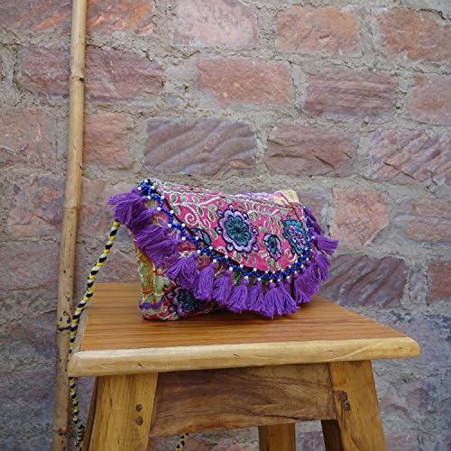 VINTAGE ACROSS BODY BAG INDIAN HANDMADE EMBROIDERED CLUTCH BAG TOTE SHOULDER BAG