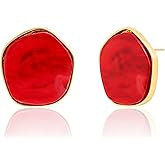 Sonateomber Gold Chunky Irregular Stud Earrings for Women,Statement Vintage Round Geometric Flat Drip Oil Earings Prom Holiday Everyday Fashion Accessories Outfit Jewelry Gift