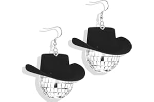 FRODETE Disco Ball Earrings 70s 80s 90s Disco Dangle Earrings Disco Outfits for Women Country Concert Earrings Halloween Costume Accessories Party Dress Jewelry Gifts
