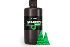 ELEGOO ABS-Like Ultra Photopolymer 3D Printer Resin, 365-405nm UV-Curing Resin, Fluorescent Colors, High Toughness, Compatible with Mars Saturn Jupiter MSLA LCD DLP Resin 3D Printers, Neon-Lime 1000g