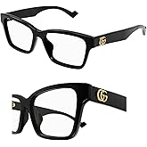 Gucci GG1476OK Lettering logo Squared Shape Eyeglasses with eSHADES Luxury Eyewear Kit - Embrace Sophistication and Elegance