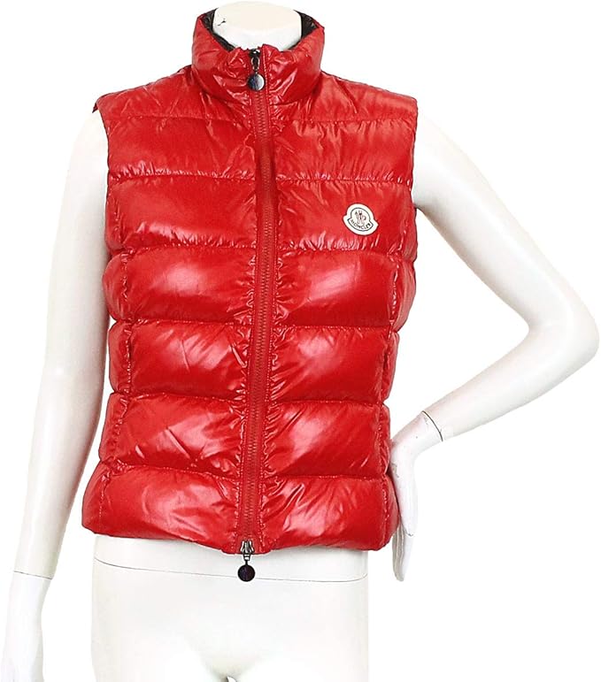 Amazon モンクレール Moncler ダウン ベスト ガニー Ghany ワッペン Zip レッド サイズ 0 レディース 中古 ベスト 通販