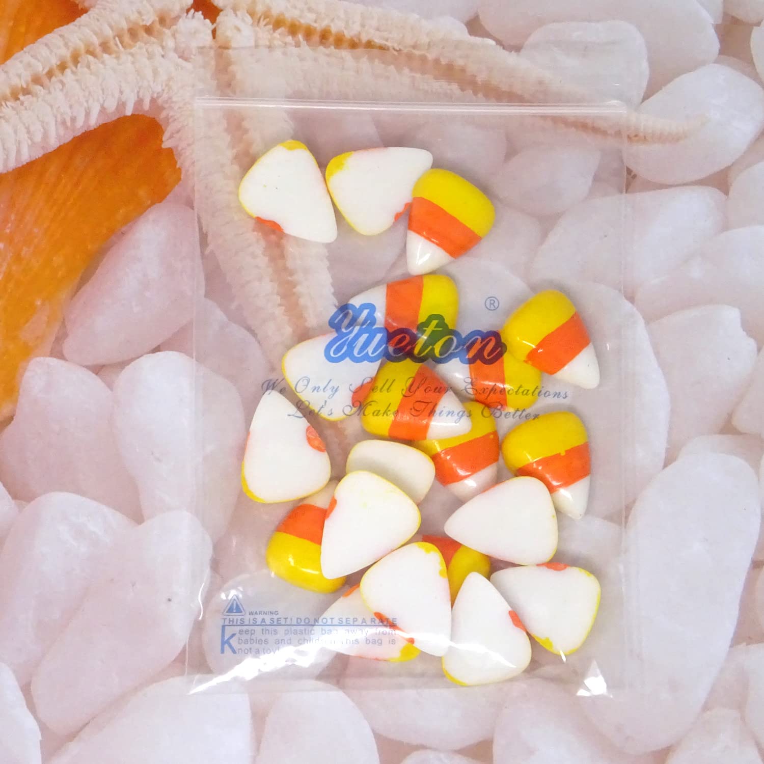 yueton 20PCS Cute Candy Corn Flatback Resin Charms Slime Charms Halloween Flatback Embellishments for Halloween Wreath, Christmas Tree, Hair Clips, Photo Frames, Phone Cases, DIY Crafts
