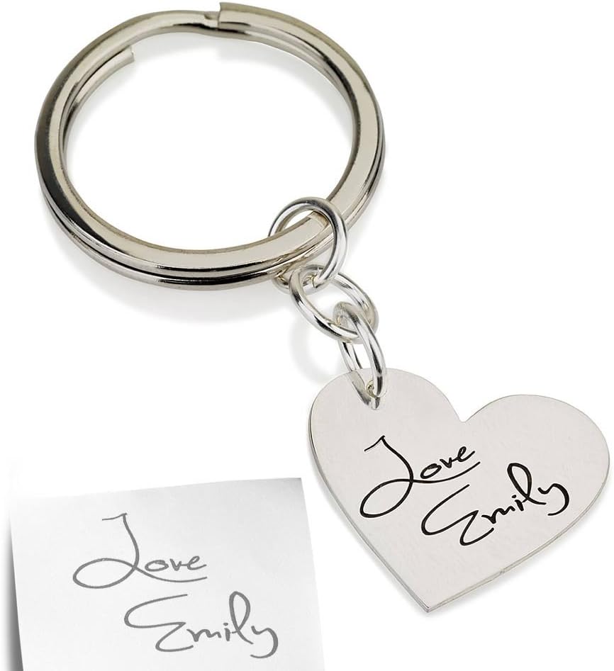 Handwriting Key Chain - with Your Personalized Signature - Signature Jewelry - Handwriting Keychain