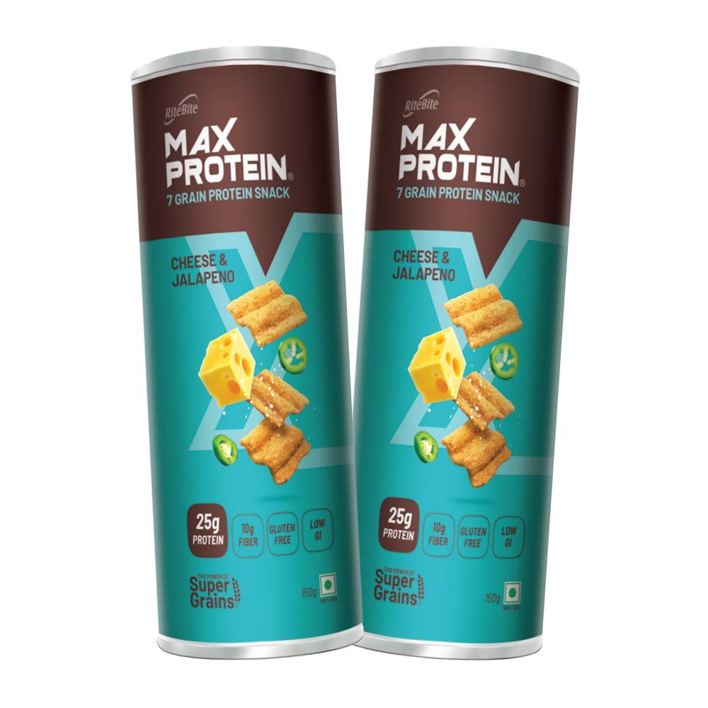 RiteBite Max Protein Chips Cheese and Jalapeno 150g Pack of 2