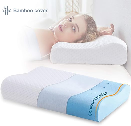 Amazon Com Queen Size Memory Foam Pillow With Bamboo Cover