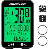 Bikevee Wireless GPS Bike Computer, 8 Languages, Green Backlight, IPX7 | Bicycle Speedometer Odometer, 2.4" Screen, Auto Start Stop, 28H Runtime