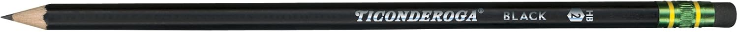 Ticonderoga Pencils, Wood-Cased, Graphite #2 HB Soft, Black, 24-Pack (13926) : Wood Lead Pencils : Office Products