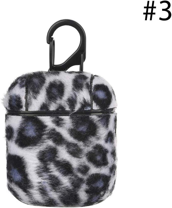 shihao159 Leopard Print Anti-lost Wire Sleeve Wrap Leather Case Cover Earphones Pouch Protective Skin Headphone Bags with Hooks(3)