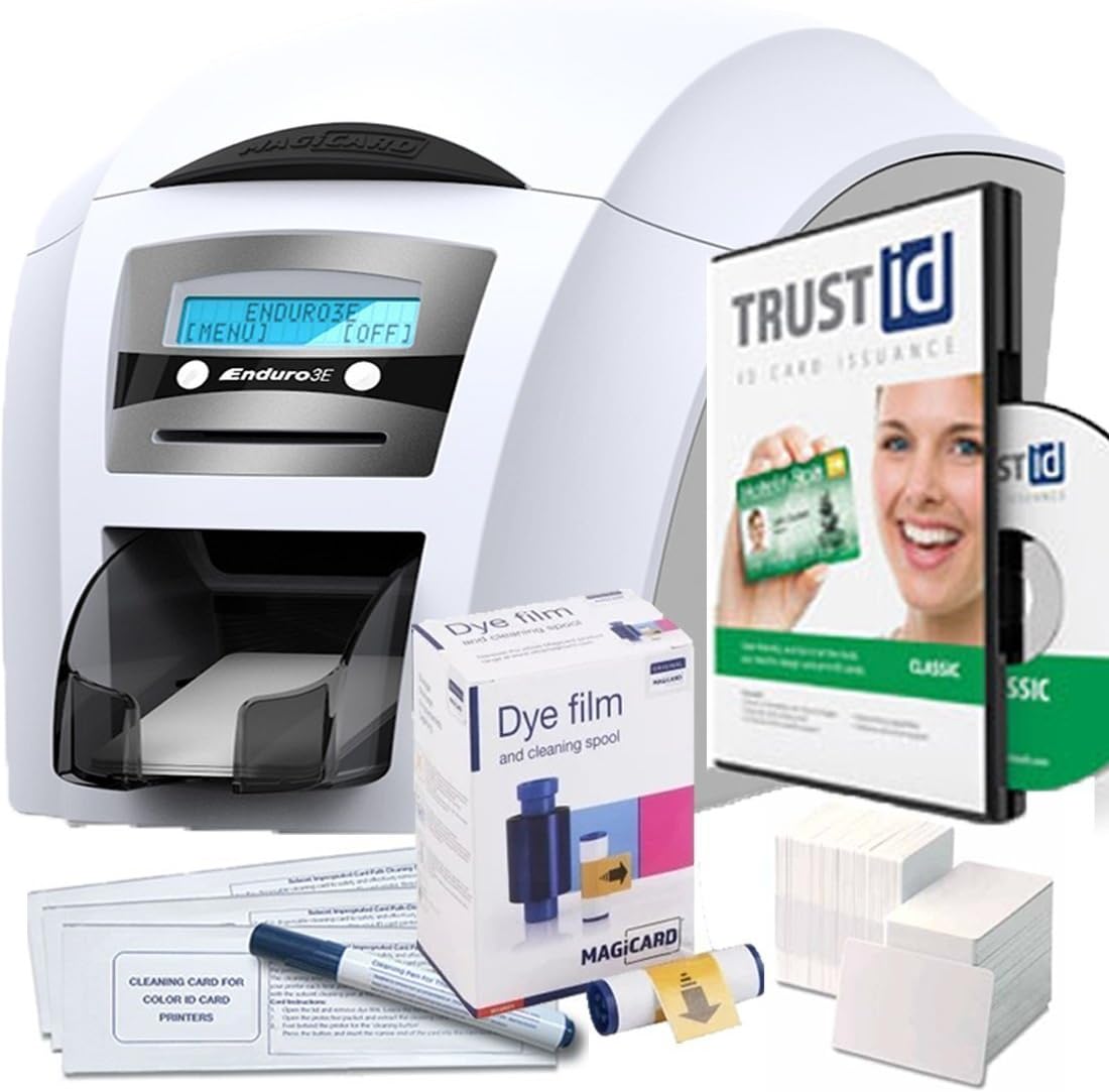 Magicard Enduro3e Dual Sided ID Card Printer & Supplies Package -Official Bundle: Electronics