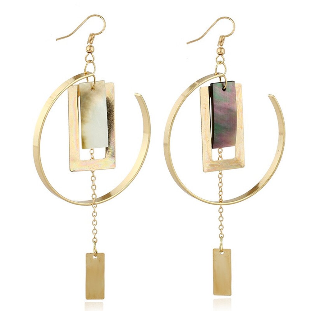 Alloy Big Large Dangle Hanging Stud Ear Clip No Piercing Hook Hoop Earrings Mother\'s Day Jewelry Gift Birthday (Hook Earrings)