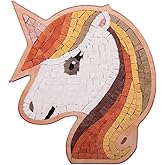 Continuum Games Mosaic Box Natural Stone Arts and Crafts Picture Puzzles DIY Craft Kit for Adults and Kids - Unicorn Face