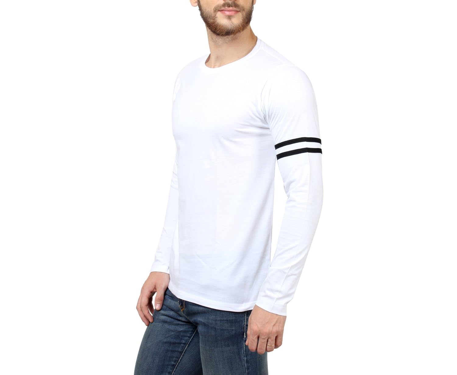 sayitloud men's solid round neck t shirt (40solidwhiteblack-xl_white, black_x-large)
