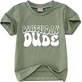 SOFEON Birthday Boy Shirt 1st 2nd 3rd 4th 5th Birthday Dude Shirts Toddler Baby Boy B-Day Party Tee Summer Short Sleeve Tops