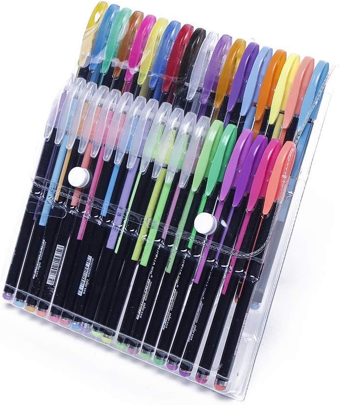 SHAFIRE Fluorescent Gel Pens Juice Gel Ink Ballpoint PenNeon, Fluorescent, Glitter, Metallic, Pastel(36 Color)