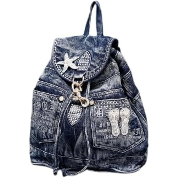 Amazon.com: Alice Fan Fashion Denim Backpack Purse for Women  display picture 3