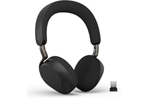 Jabra Evolve3 75 On-Ear Wireless Bluetooth Headset with Microphone for Work, USB-A, AI Voice Call Technology, Advanced Active