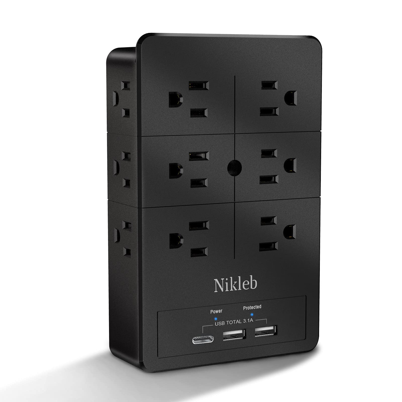 Photo 1 of Multi Plug Outlet Extender Nikleb, Surge Protector 12 Outlets, Wall Plug with 2 USB+ USB C Ports Total 3.1A, Charger Blocks Wall Mount, Outlet Splitter Heavy Duty for Home, Office, Garage Improvement