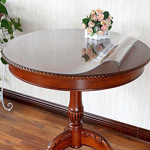 LovePads 2mm Thick 40 Inches Clear Round Table Protector for Coffee Table, Plastic Tablecloth Cover Circle, Non-Slip Desk Mat for Home & Office Desk