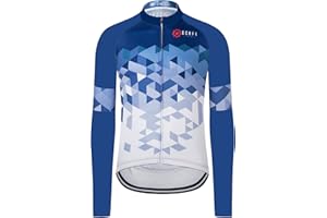 GCRFL Men's Cycling Jersey Long Sleeve Biking Shirt with 3+1 Zipper Pocket Breathable Quick Dry Bicycle Jersey