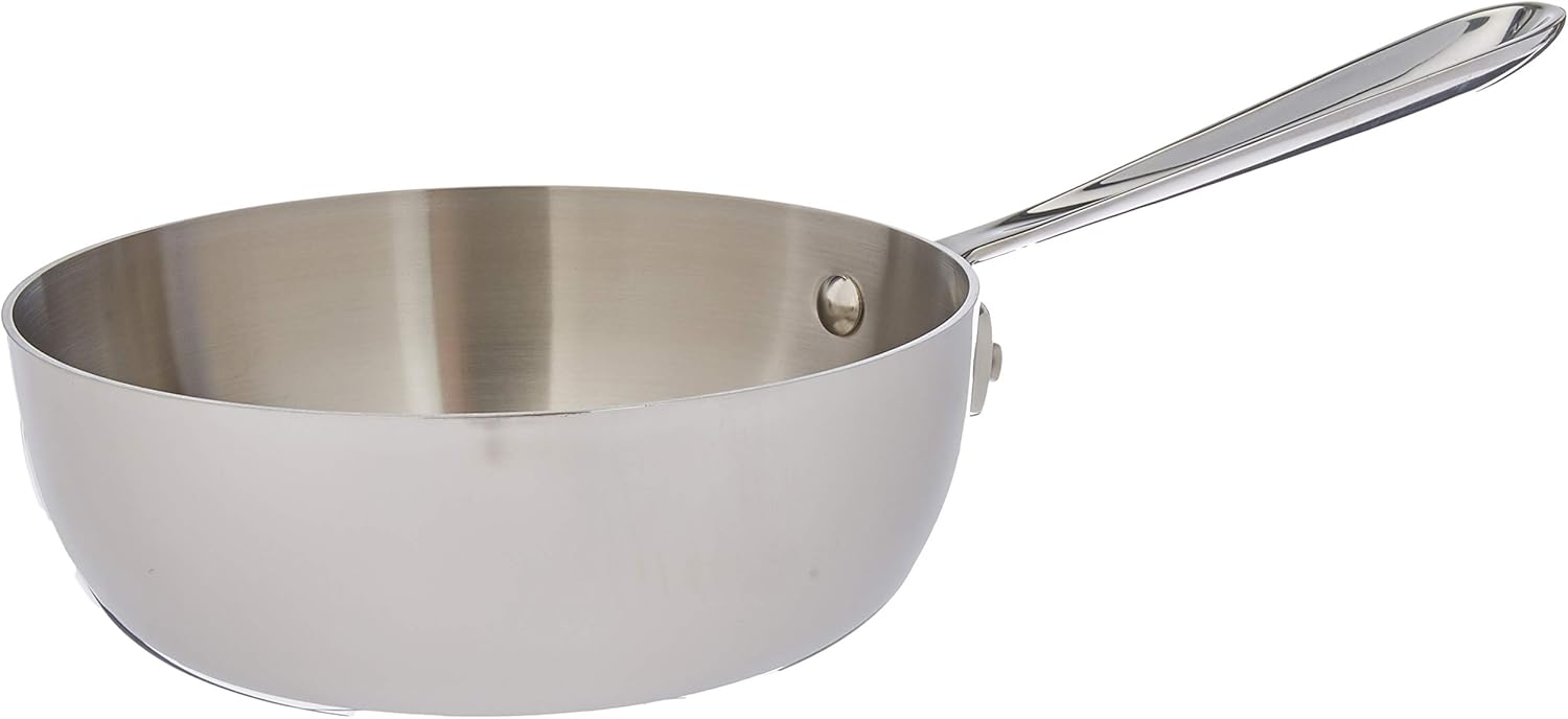 All-Clad Lid 4212 No Whisk D3 Saucier, 2-Quart, Silver