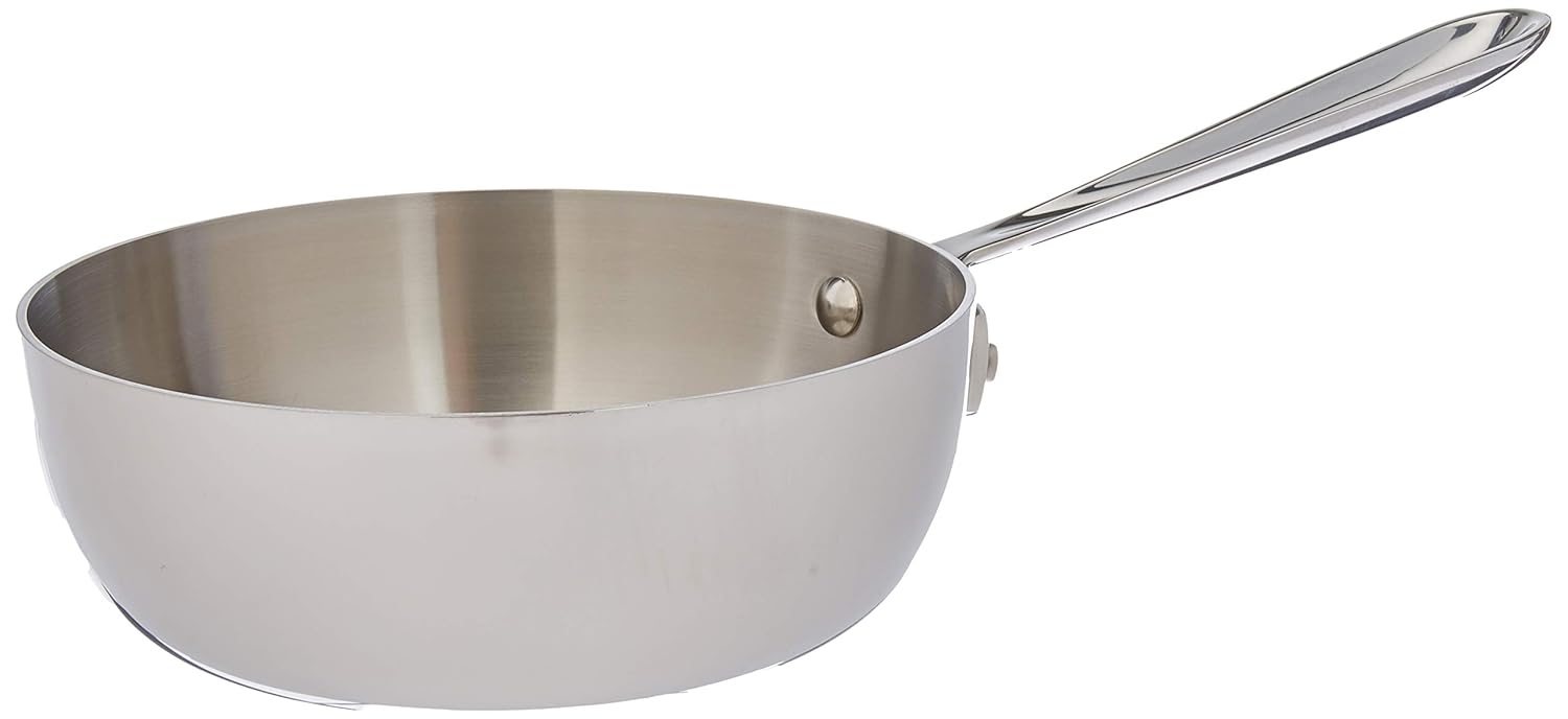 AllClad TriPly Stainless Steel Saucier with Whisk, 2 Quart Amazon.co