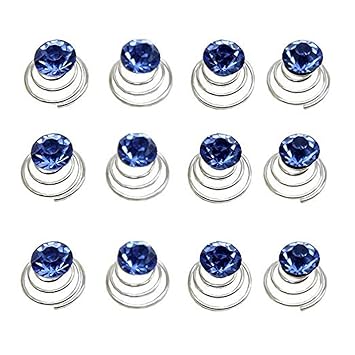 Amazon Com Canjoyn 24 Pcs Bridal Gem Spin Hair Pins Swirl Hair