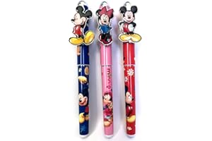 Anrox Supply Co. Mickey & Minnie Mouse Red Blue Pink 3PCS Pen Set