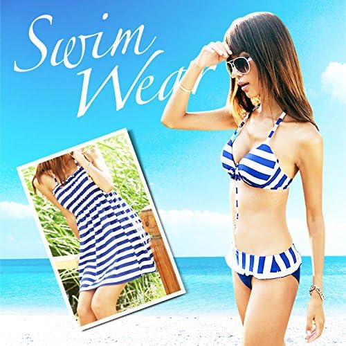 Amazon ノーブランド品 ロングスカート付マリン柄ビキニ水着 3点セット Xl ボーダー ビキニ セパレーツ 通販