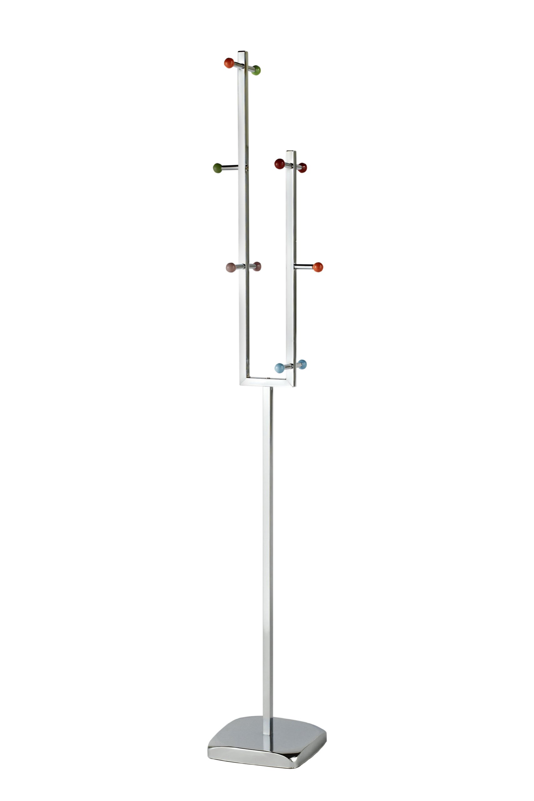 Premier Housewares Coat Stand with Multi-Coloured Ceramic Balls - Chrome